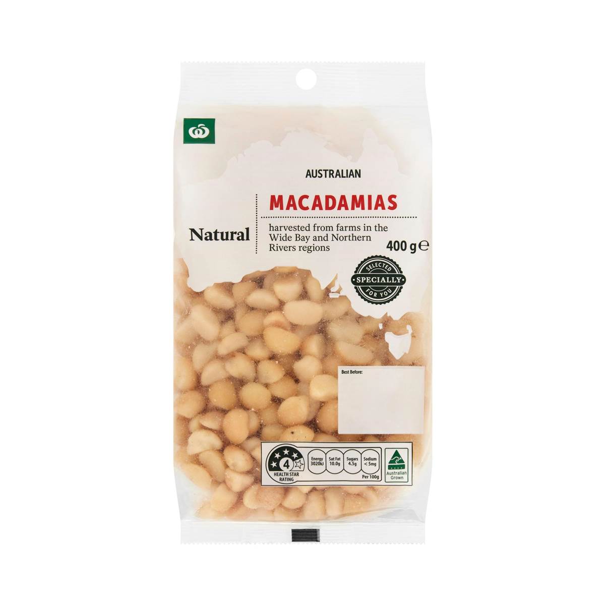 Woolworths Macadamias Kernels Raw 400g Pack