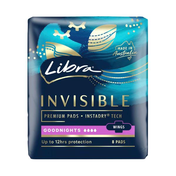 LIBRA INVISIBLE:PADS GOODNIGHT 8:PACK