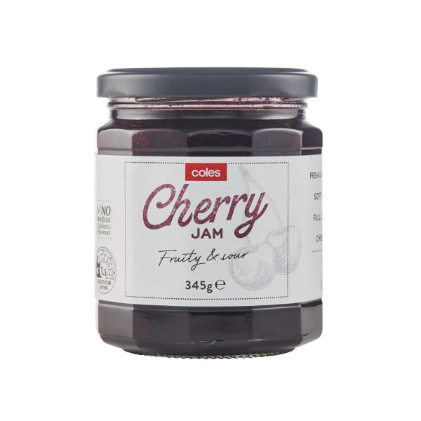 COLES PREMIUM CHERRY JAM 345G