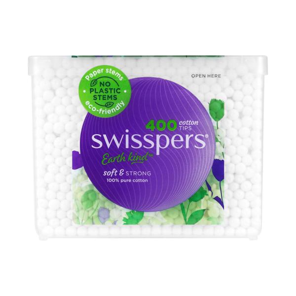 SWISSPERS COTTON TIPS PAPERSTEMS 400 PACK
