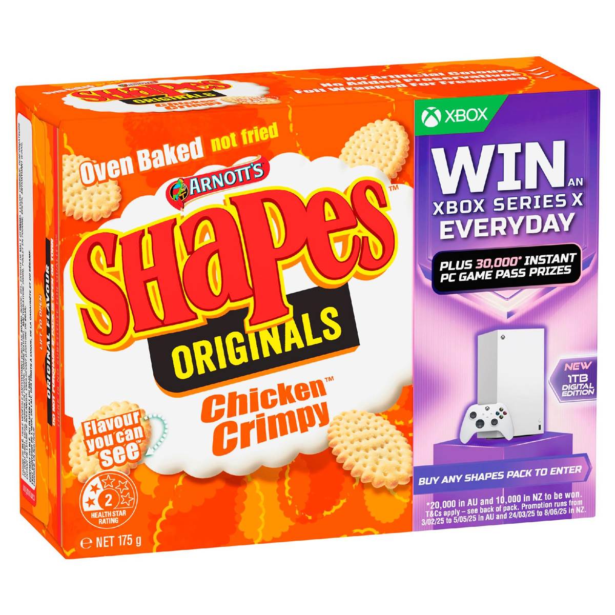 Arnotts Shapes Chicken Crimpy Cracker Biscuits 175g