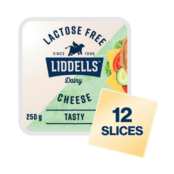 LIDDELLS LACTOSE FREE TASTY CHEESE SLICES 250G