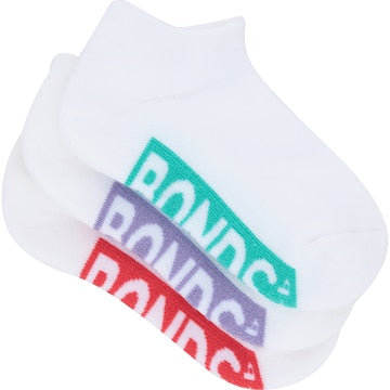 Bonds Kids Low Cut Socks Size 3-8 Assorted 3 pack