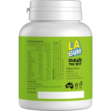 LA Spearmint Sugar Free Chewing Gum Bottle 60g