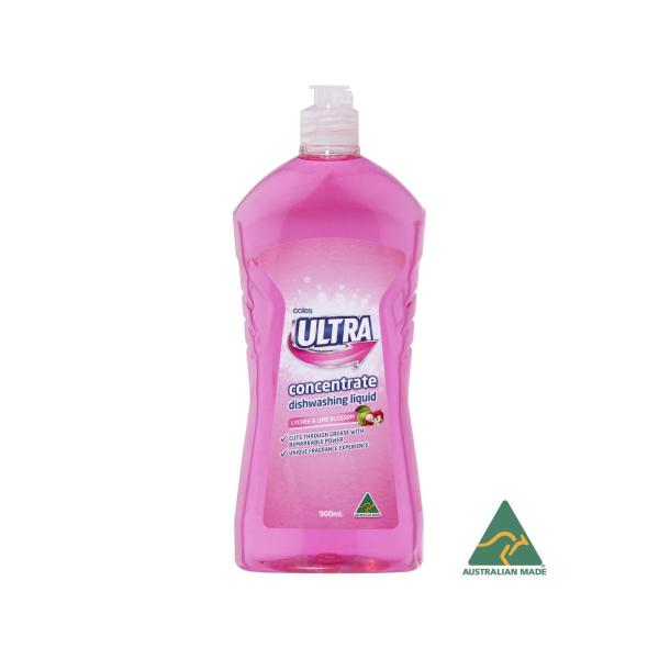 COLES ULTRA DISHWASHING LIQUID LYCHEE & LIME BLOSSOM 900ML
