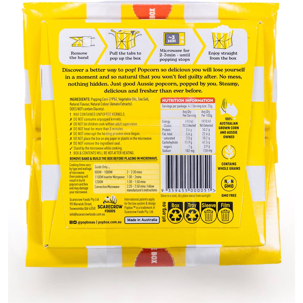 Pop Box Mega Butter Microwave Popcorn 100g