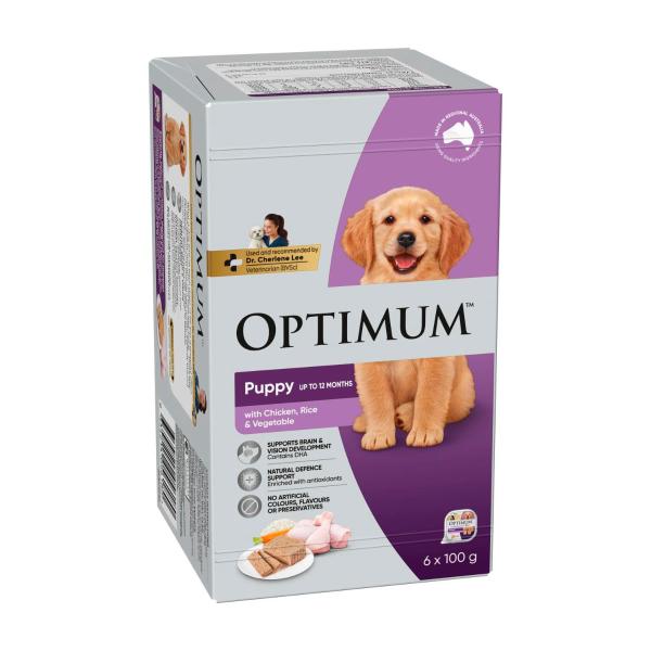 Puppy Wet Dog Food with Chicken Rice & Vegetables 6x100g Trays