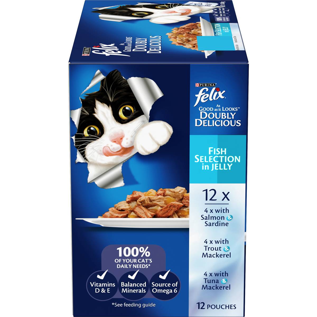 Felix Doubly Delicious Fish Selection Cat Food 85g x 12 Pack