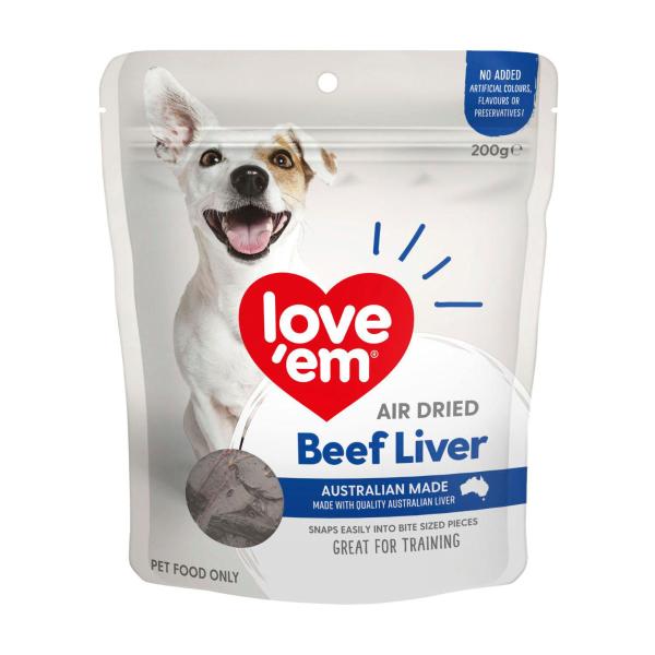 LOVE 'EM DOG TREAT BEEF LIVER 200 GRAM