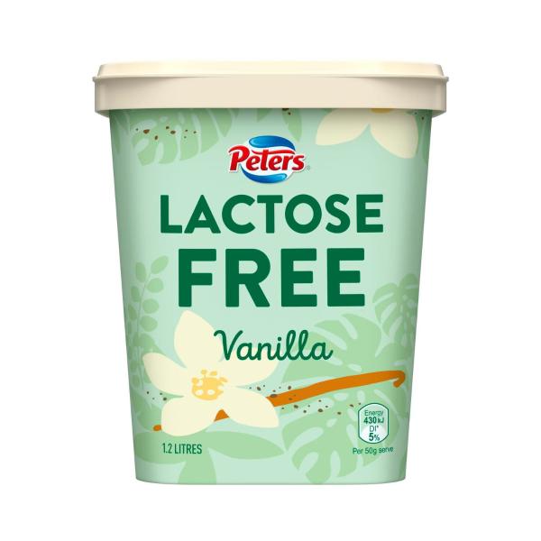 PETERS LACTOSE FREE VANILLA ICE CREAM 1.2L