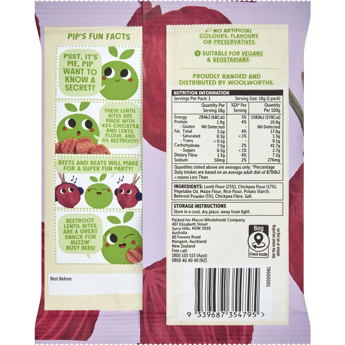 Macro Lentil Bites Buzzin Beetroot 18g