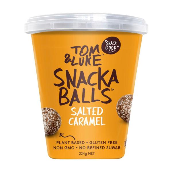 TOM & LUKE SNACKABALLS SALTED CARAMEL POT 224G