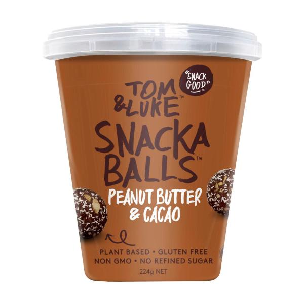 TOM & LUKE SNACKABALLS PEANUT BUTTER & CACAO POT 224G