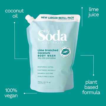 My Soda Body Wash Refill Lime Drenched Coconut 700mL