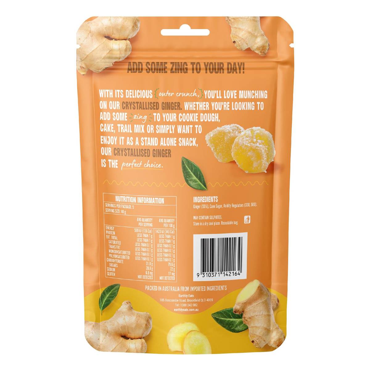Earthly Eats Crystallised Ginger 200g