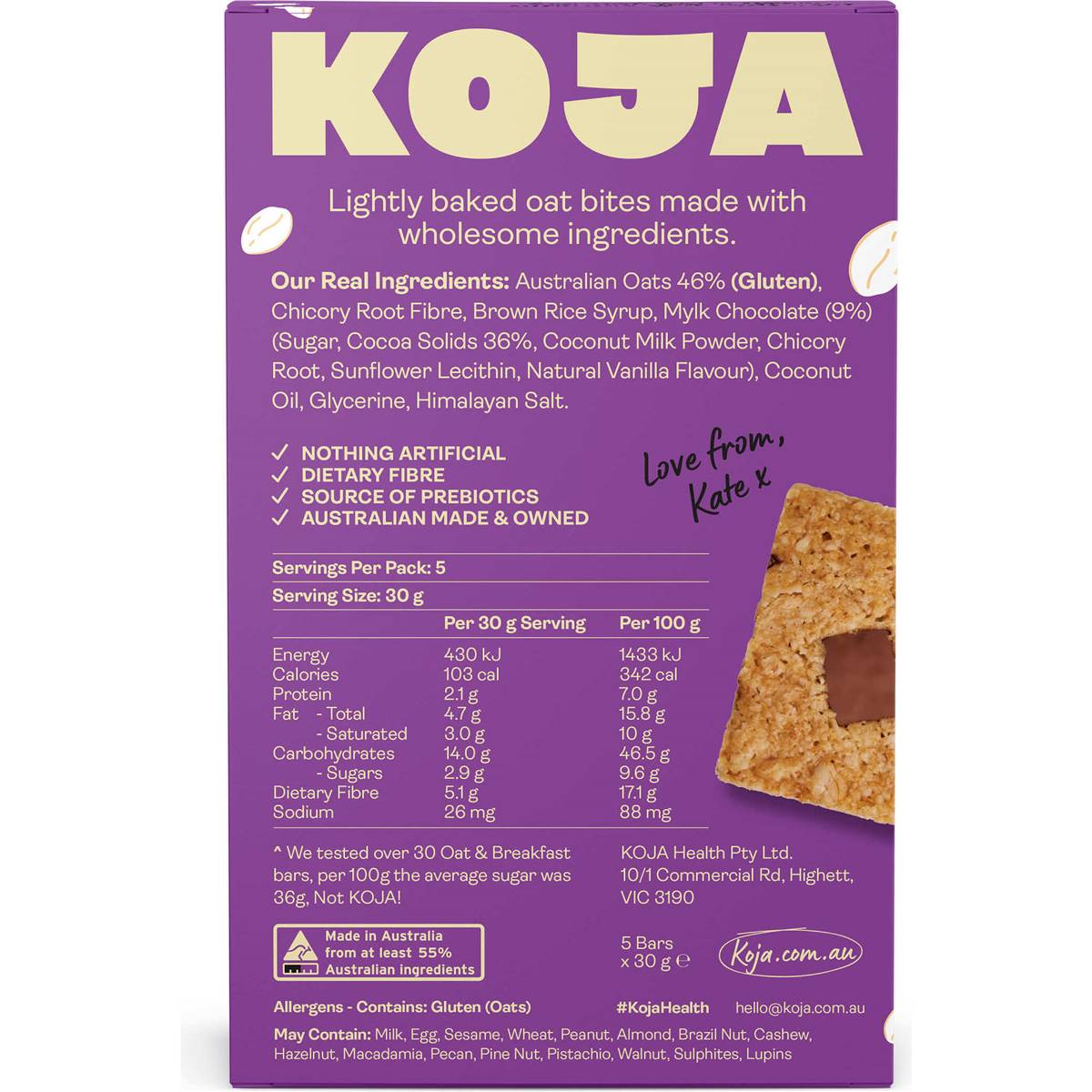 Koja Oat Bites Choc Chip 150g