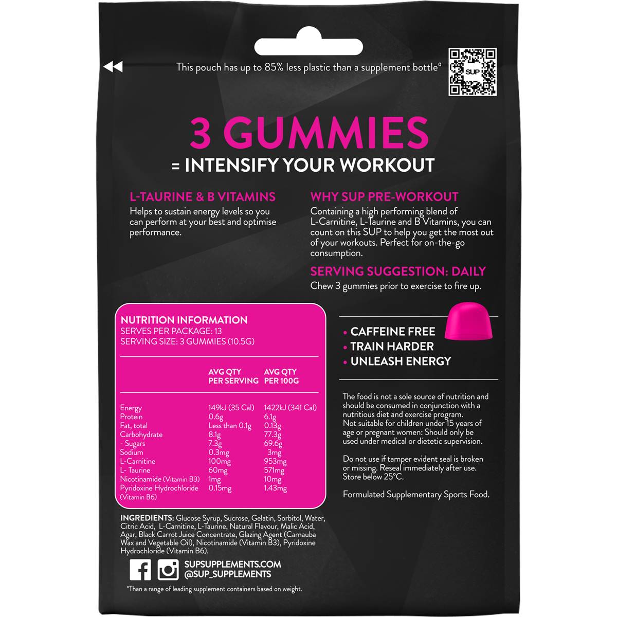 SUP Pre-Workout Gummies 40 Pack