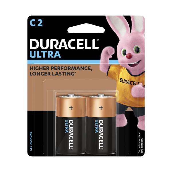 DURACELL ULTRA C ALKALINE BATTERIES 2 PACK