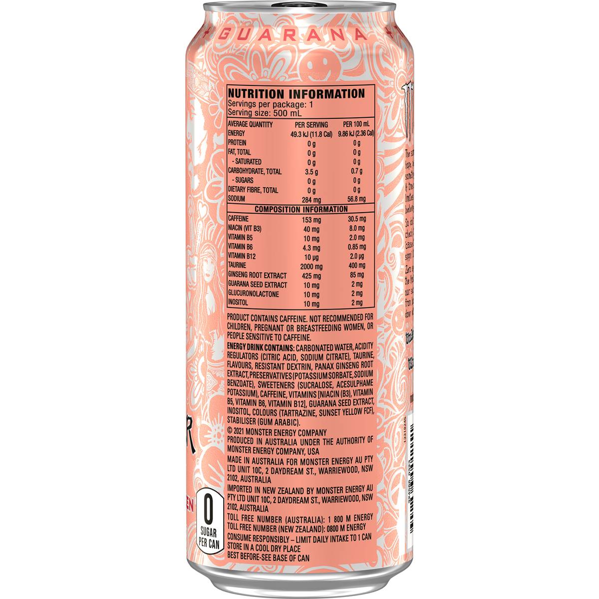 Monster Ultra Peachy Keen Energy Drink 500ml