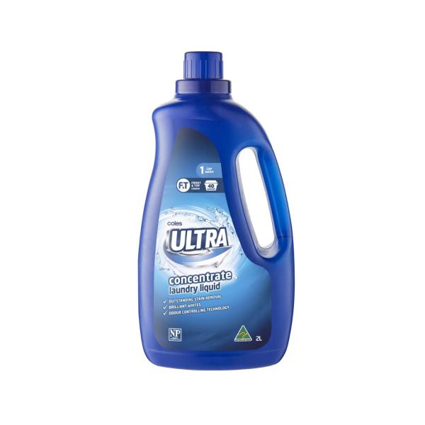 COLES ULTRA LAUNDRY LIQUID CONCENTRATE FRONT & TOP LOADER 2L