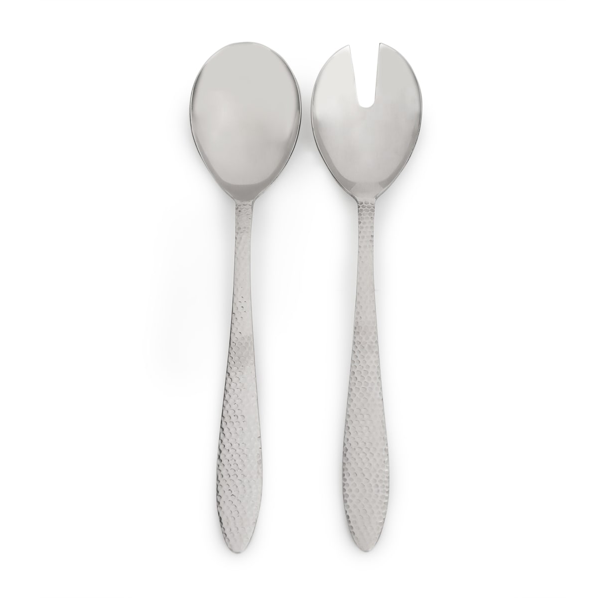 2 Pack Silver Hammered Salad Servers