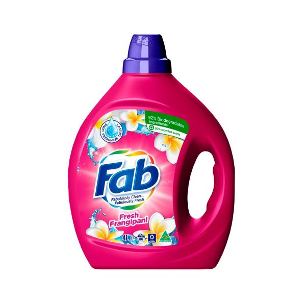 FAB LAUNDRY LIQUID FRANGIPANI 4 LITRE