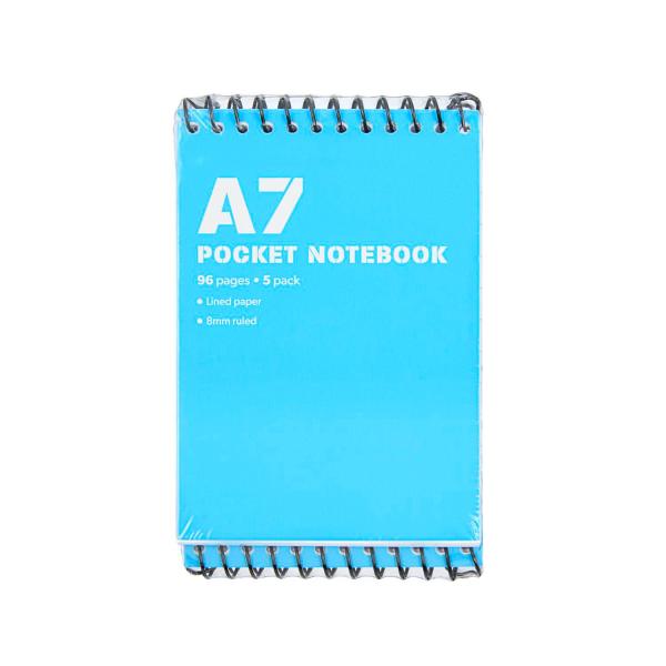 COLES A7 POCKET NOTEBOOK 5 PACK