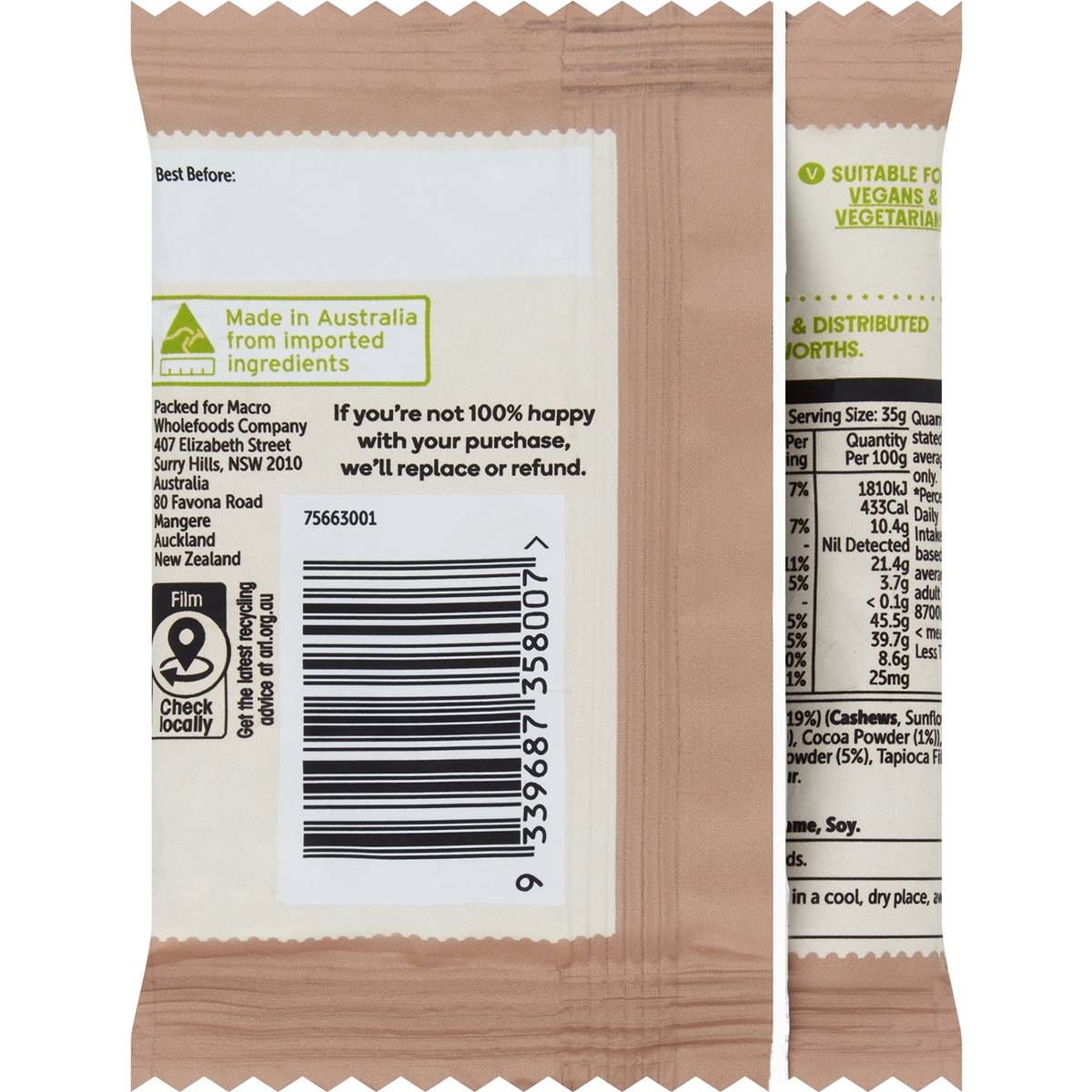 Macro Choc Almond Snack Ball with Nut Butter 35g