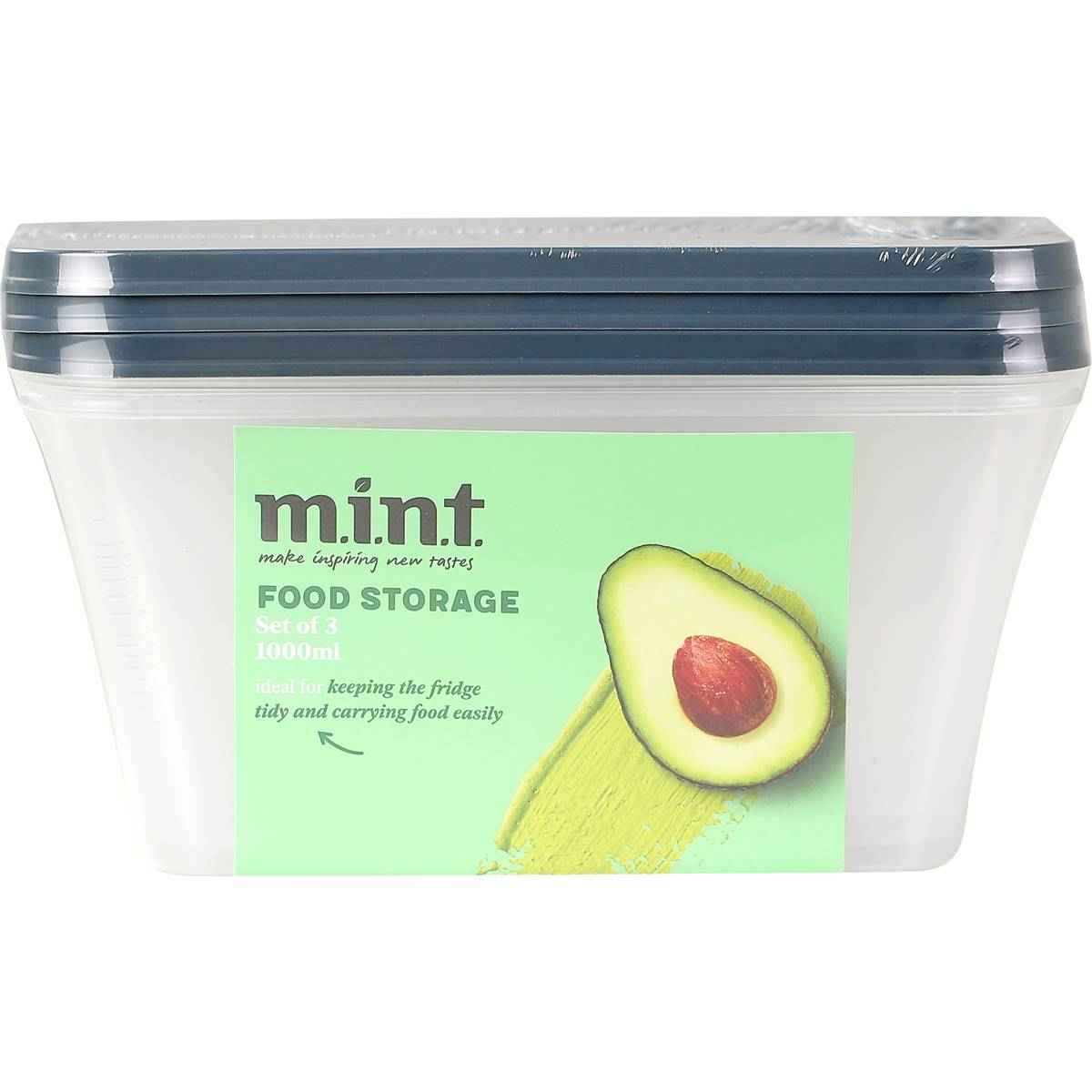 MINT Food Storage Container 1L 3 pack