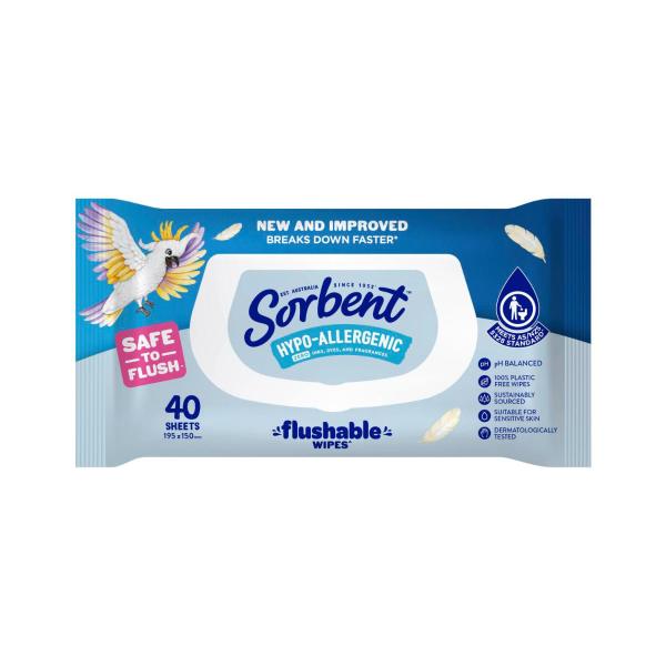 Hypo Allergenic Flushable Wipes Toilet Tissue