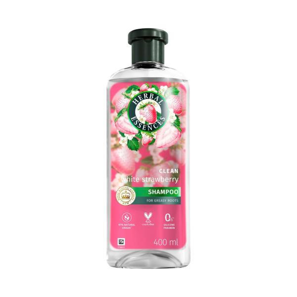 HERBAL ESSENCES SHAMPOO CLEAN WHITE STRAWBERRY & MINT HAIRCARE 400 ML