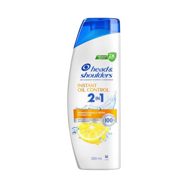 HEAD AND SHOULDERS ANTI-DANDRUFF SHAMPOO + CONDITIONER INSTANT OIL CONTROL 350ML