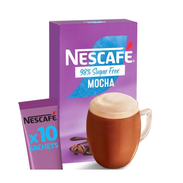 NESCAFE 98% SUGAR FREE MOCHA COFFEE SACHETS 10 PACK