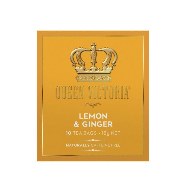 QUEEN VICTORIA LEMON & GINGER TEA BAGS 10 PACK