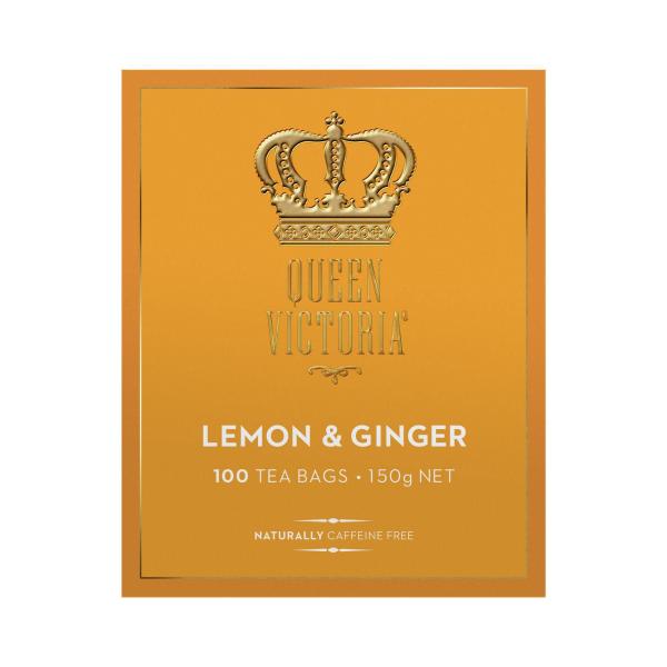 QUEEN VICTORIA LEMON & GINGER TEA BAGS 100 PACK