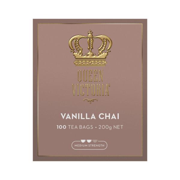 QUEEN VICTORIA VANILLA CHAI TEA BAGS 100 PACK