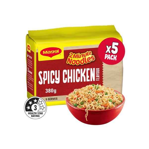 2 Minute Instant Noodles Spicy Chicken Flavour 5 Pack