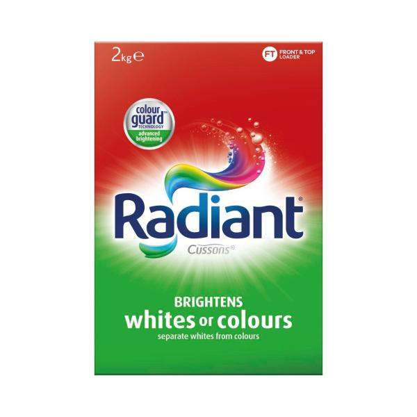 RADIANT LAUNDRY POWDER BRIGHTENS WHITES OR COLOURS 2KG