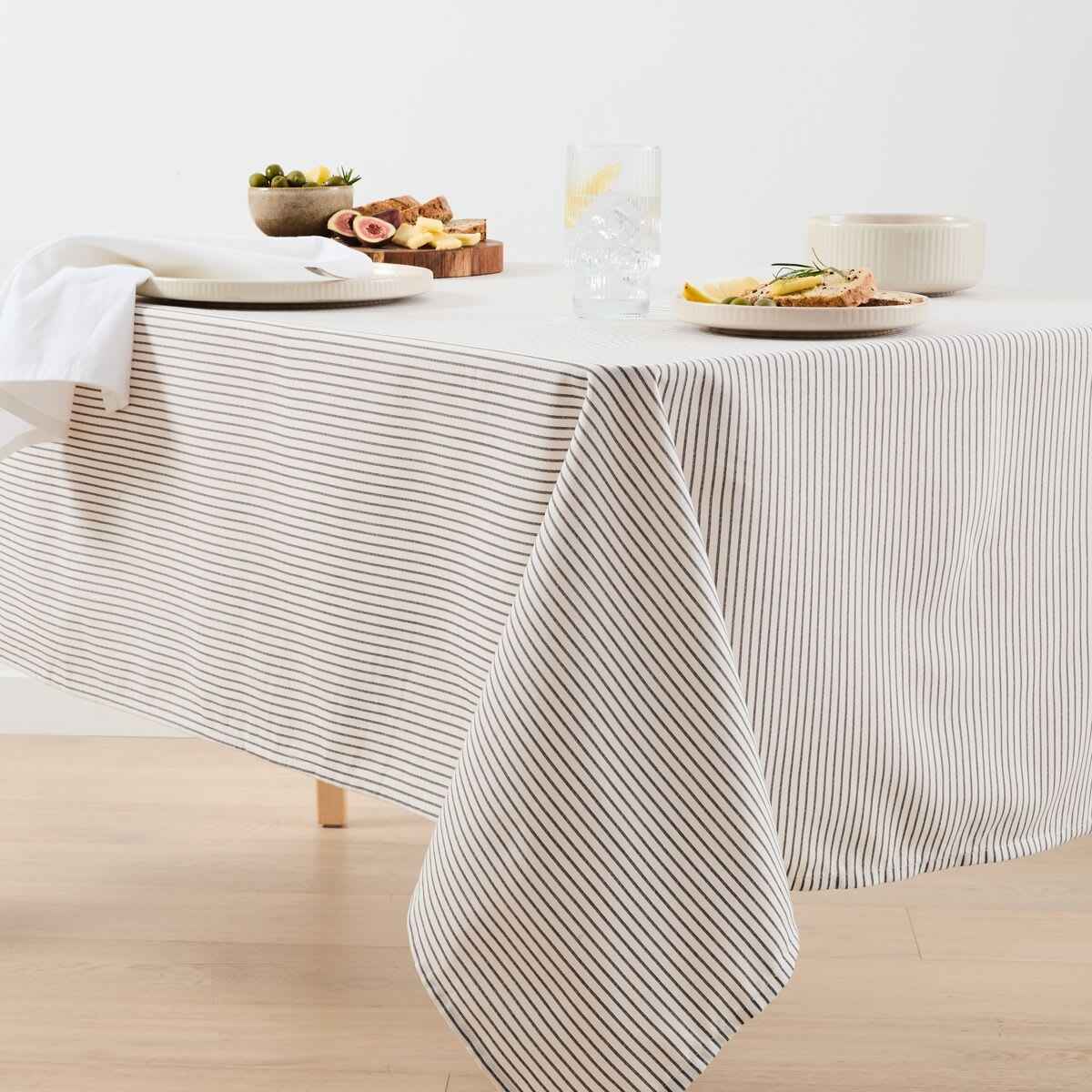 Stripe Tablecloth - Charcoal