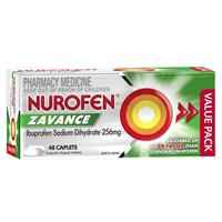 Nurofen Zavance Fast Pain Relief Caplets 256mg Ibuprofen 48 Pack