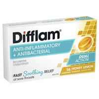 Difflam Sore Throat Sugar Free Honey And Lemon 16 Lozenges