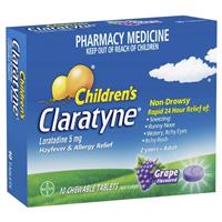 Children's Claratyne Allergy & Hayfever Relief Antihistamine For Kids Grape Flavoured Chewable Tablets 10 pack