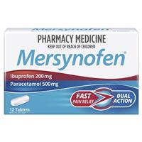 Mersynofen Pain Relief Tablets with Paracetamol + Ibuprofen 12 Pack