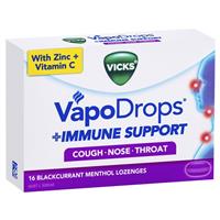 Vicks VapoDrops Immune Support Blackcurrant 16 Lozenges