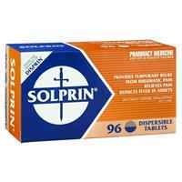Solprin Pain and Fever Relief Dispersible Tablets 300mg Aspirin 96 Pack