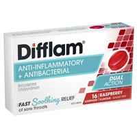 Difflam Sore Throat Sugar Free Raspberry 16 Lozenges