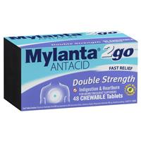Mylanta 2Go Antacid Double Strength Tablets Lemon Mint 48 Pack - GimmeNow
