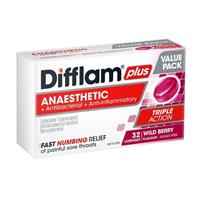 Difflam Plus Anaesthetic Sugar Free Wild Berry 32 Lozenges