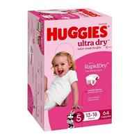Huggies Ultra Dry Nappies Girl Size 5 Jumbo 64 Pack