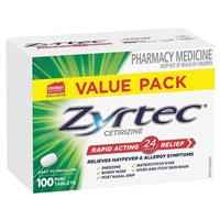 Zyrtec Antihistamine Allergy & Hayfever Mini Tablets 100 Pack